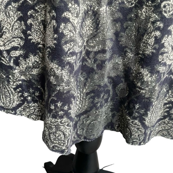 Peruvian Connection Small Black Cream Paisley Knit Boho Fit Flare Dress - Picture 13 of 15